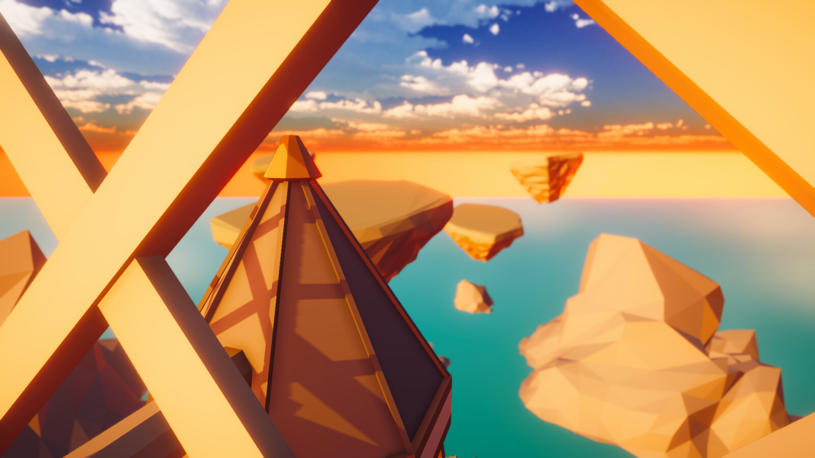 In-engine view of level with new skybox (Windmill)