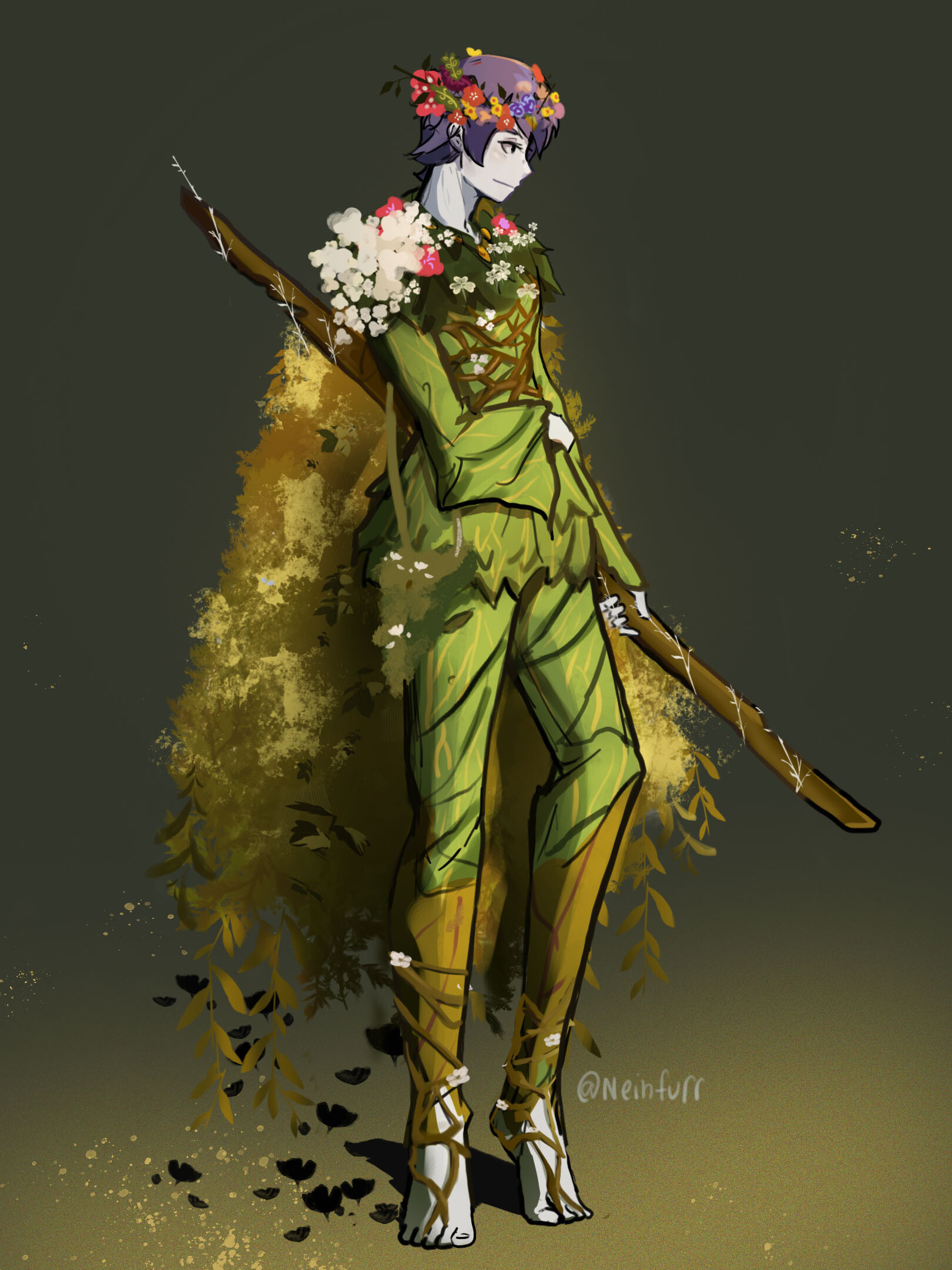 ArtStation Earth Genasi Circle of Spores Druid 🌱 🌱🌺
