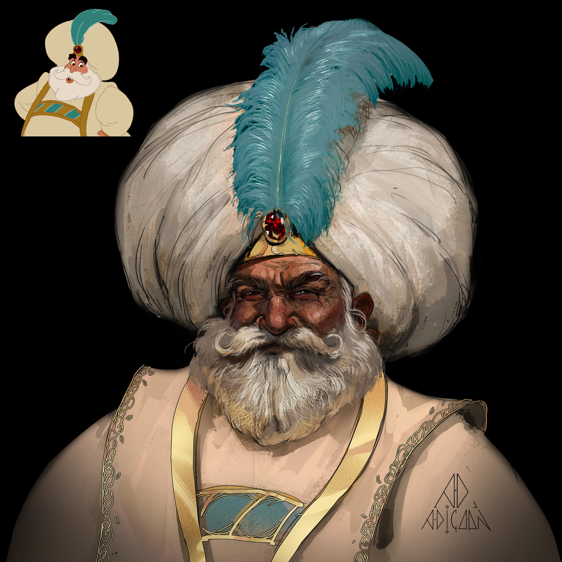 ArtStation Redraw the Sultan of Agrabah ArtStation Redraw the Sultan of Agrabah
