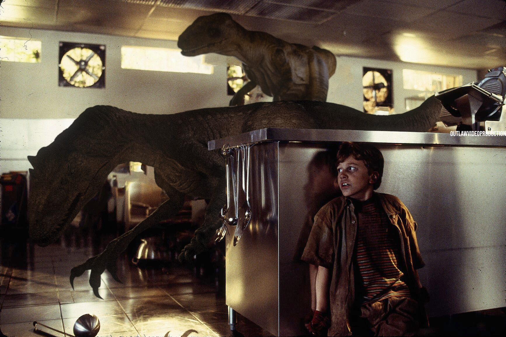 Velociraptor Jurassic Park Kitchen Scene