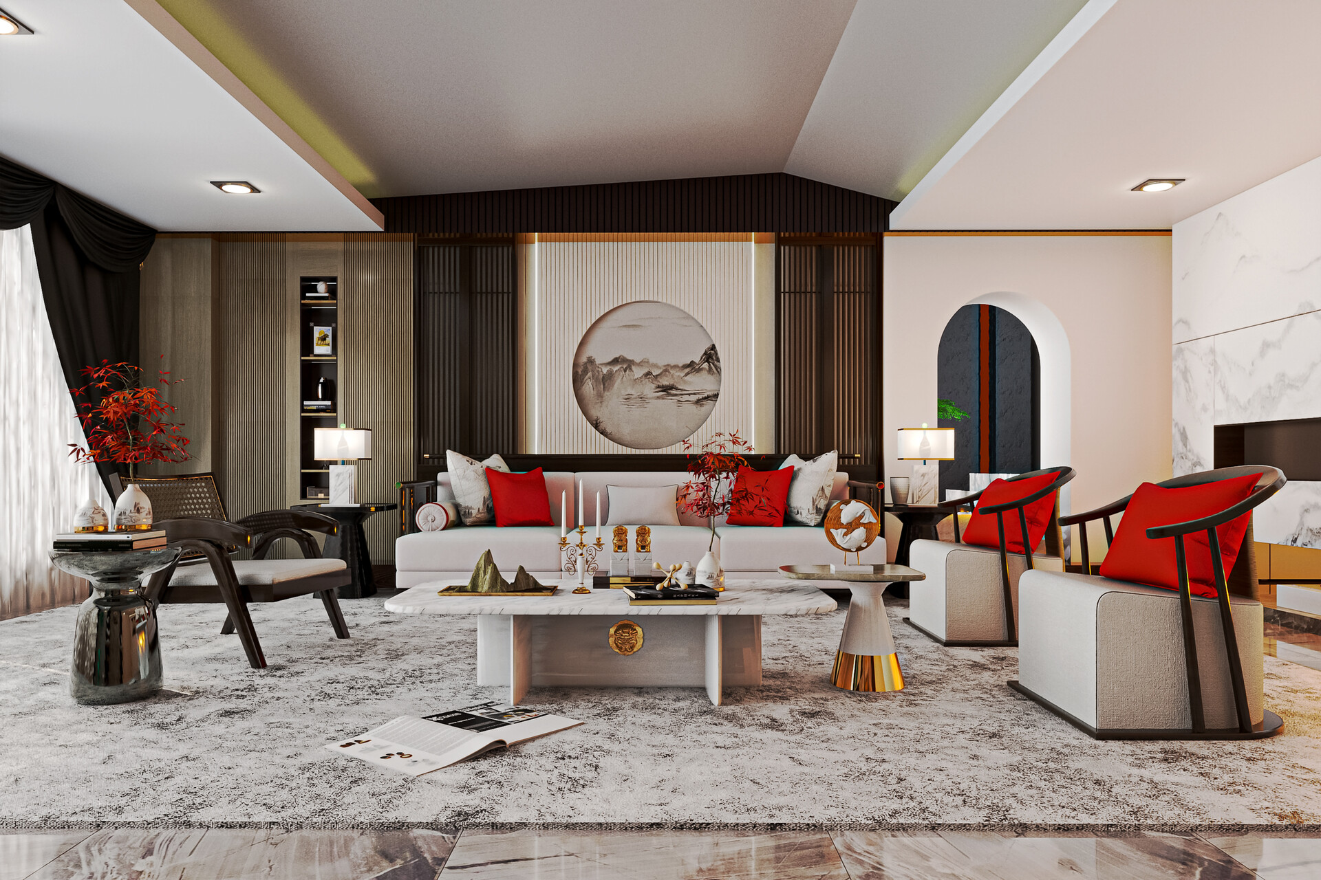 Modern Classic Chinese Living Room Ver 2