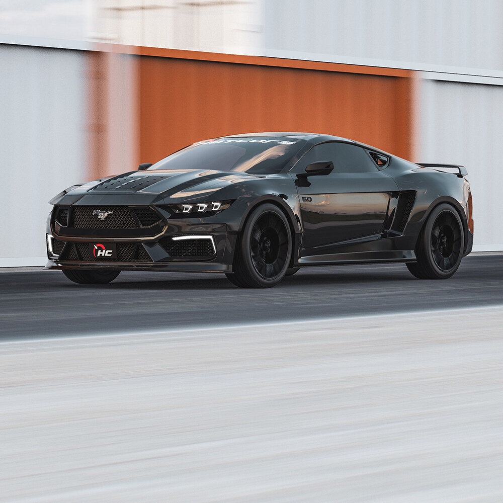 ArtStation 2024 Ford Mustang GT Mid Engine Black Version vol.1