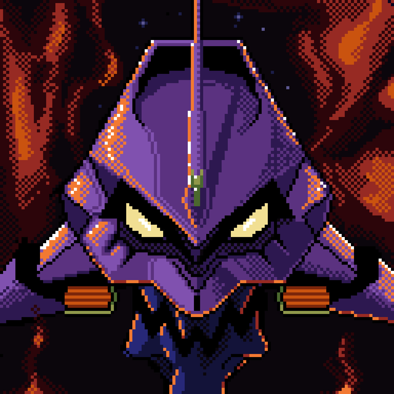 Artstation eva 1 pixel art neon genesis evangelion