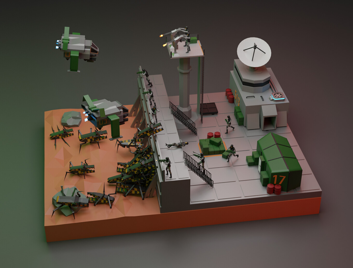 ArtStation - Arachnids attack the Federation Outpost