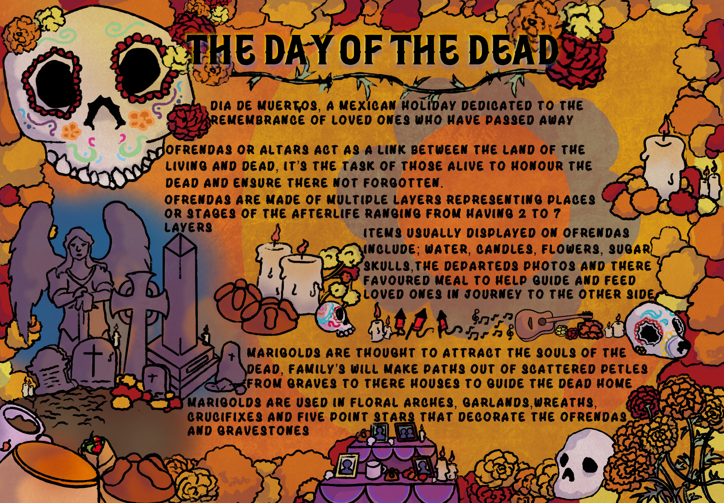 An personal project an information poster on the day of the dead 