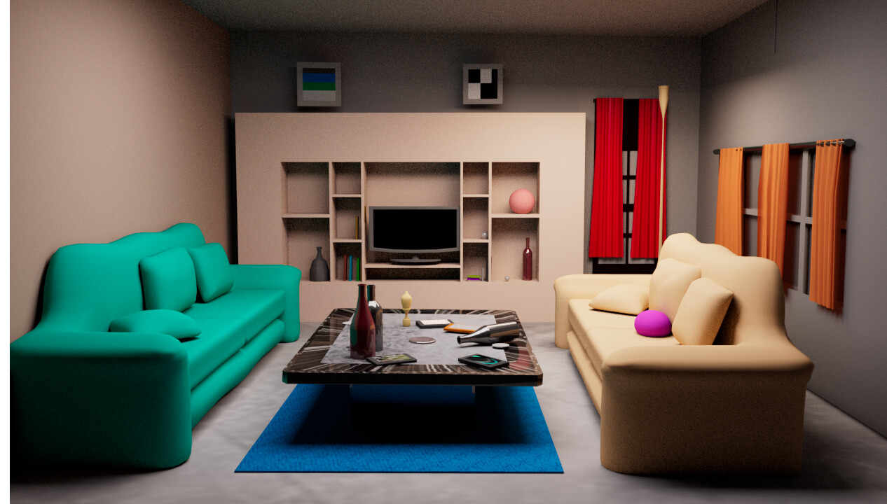 Artstation - 3d Cartoon Living Room