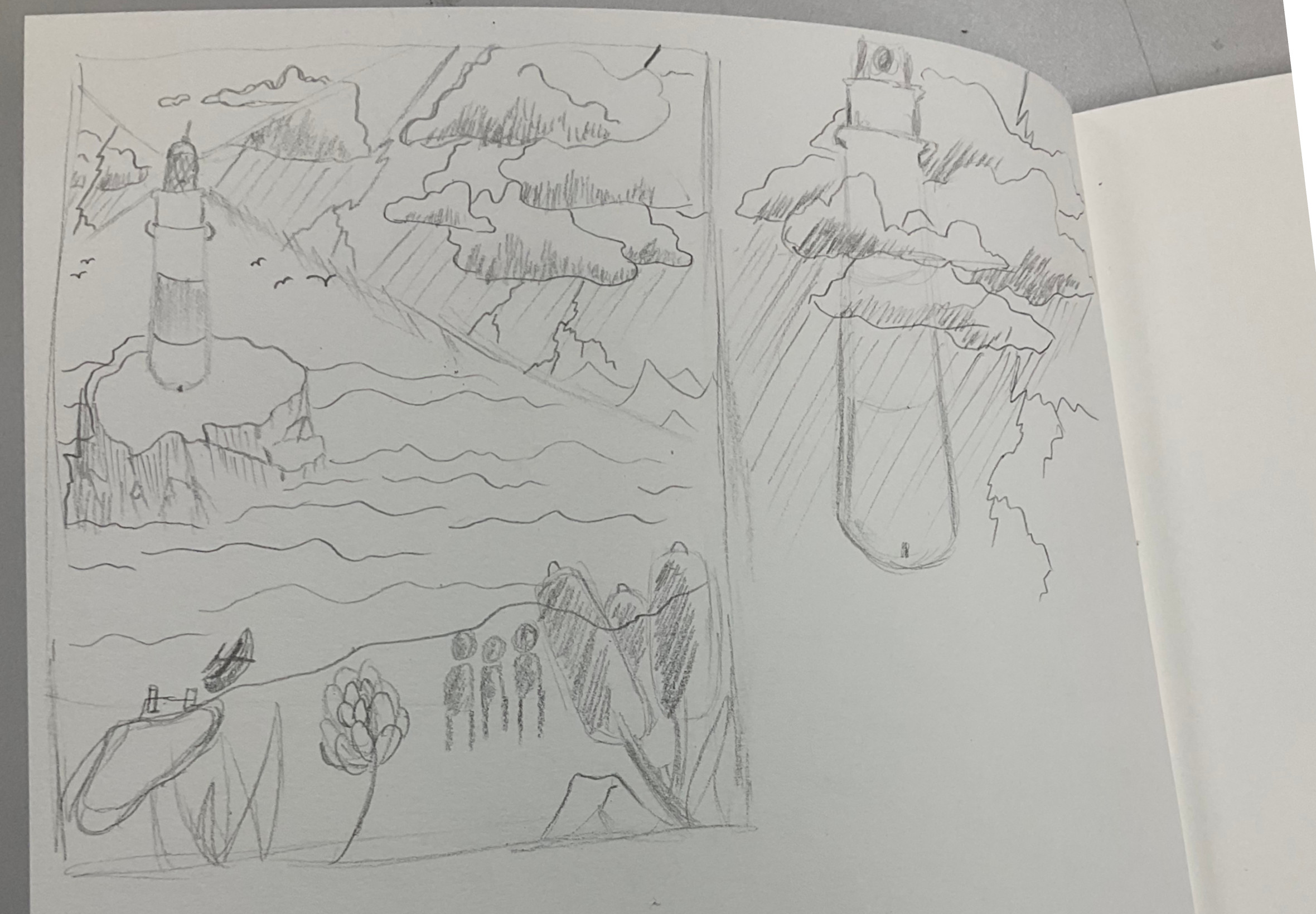 Initial pencil sketches