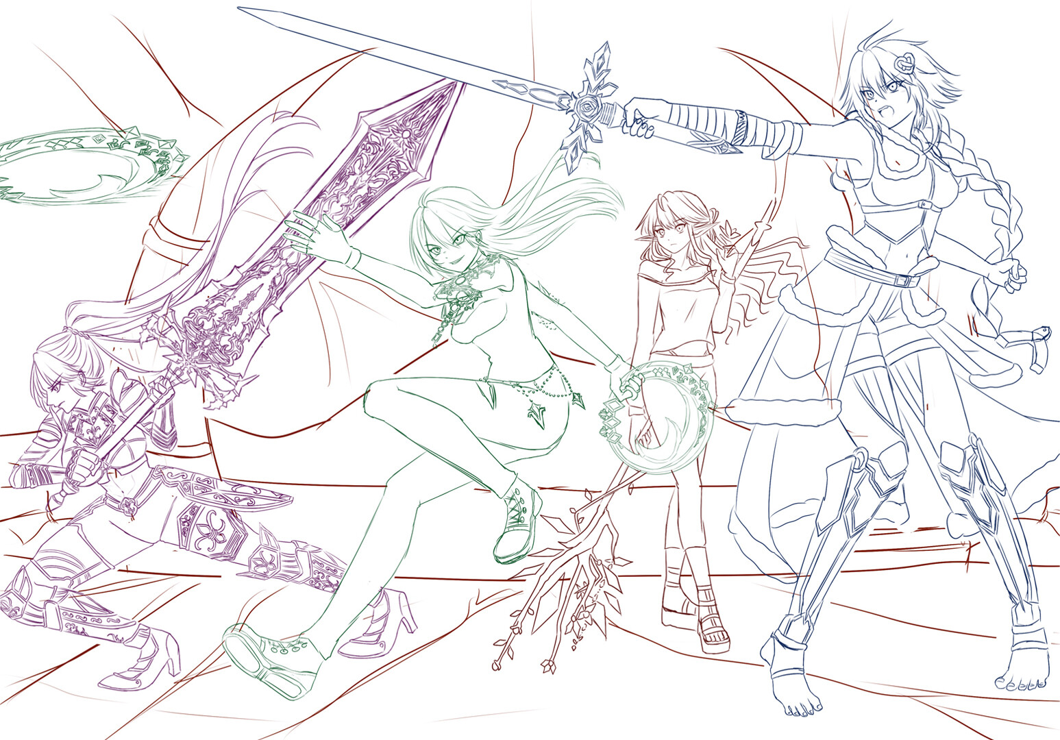 Anime Fighting Poses  Free Drawing References
