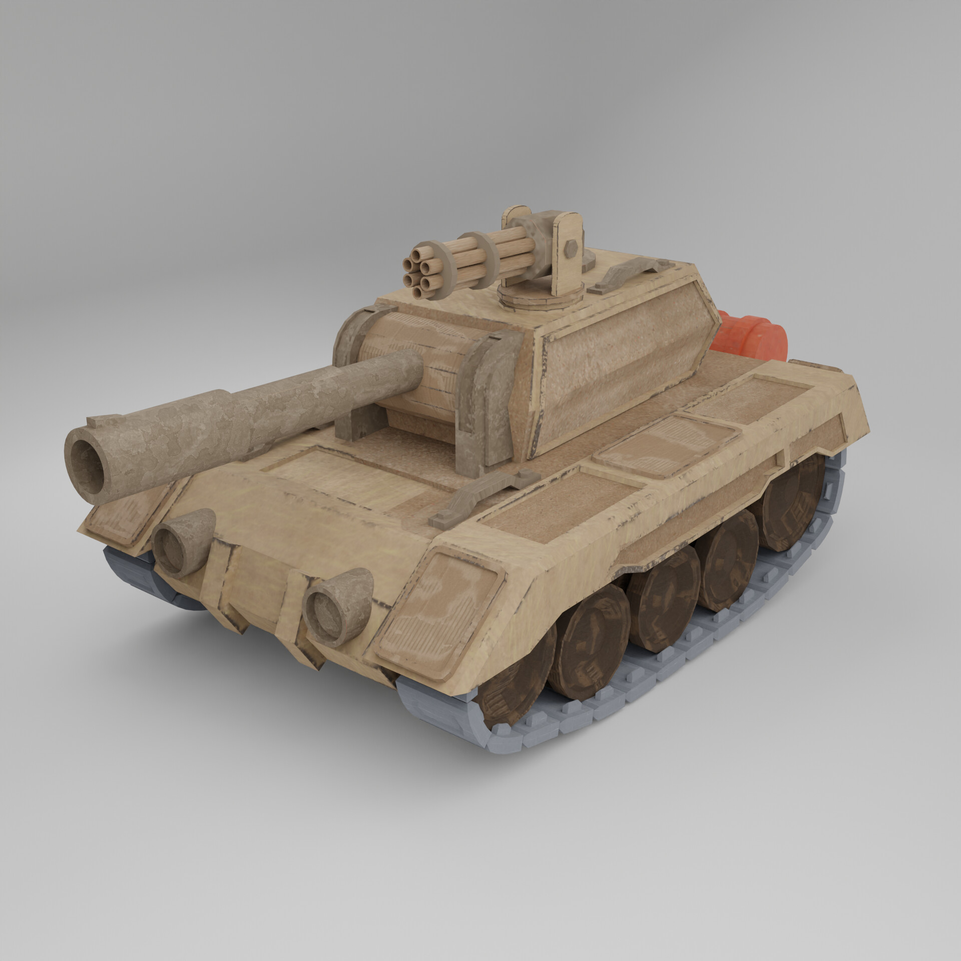 ArtStation Cardboard Tank Game Asset