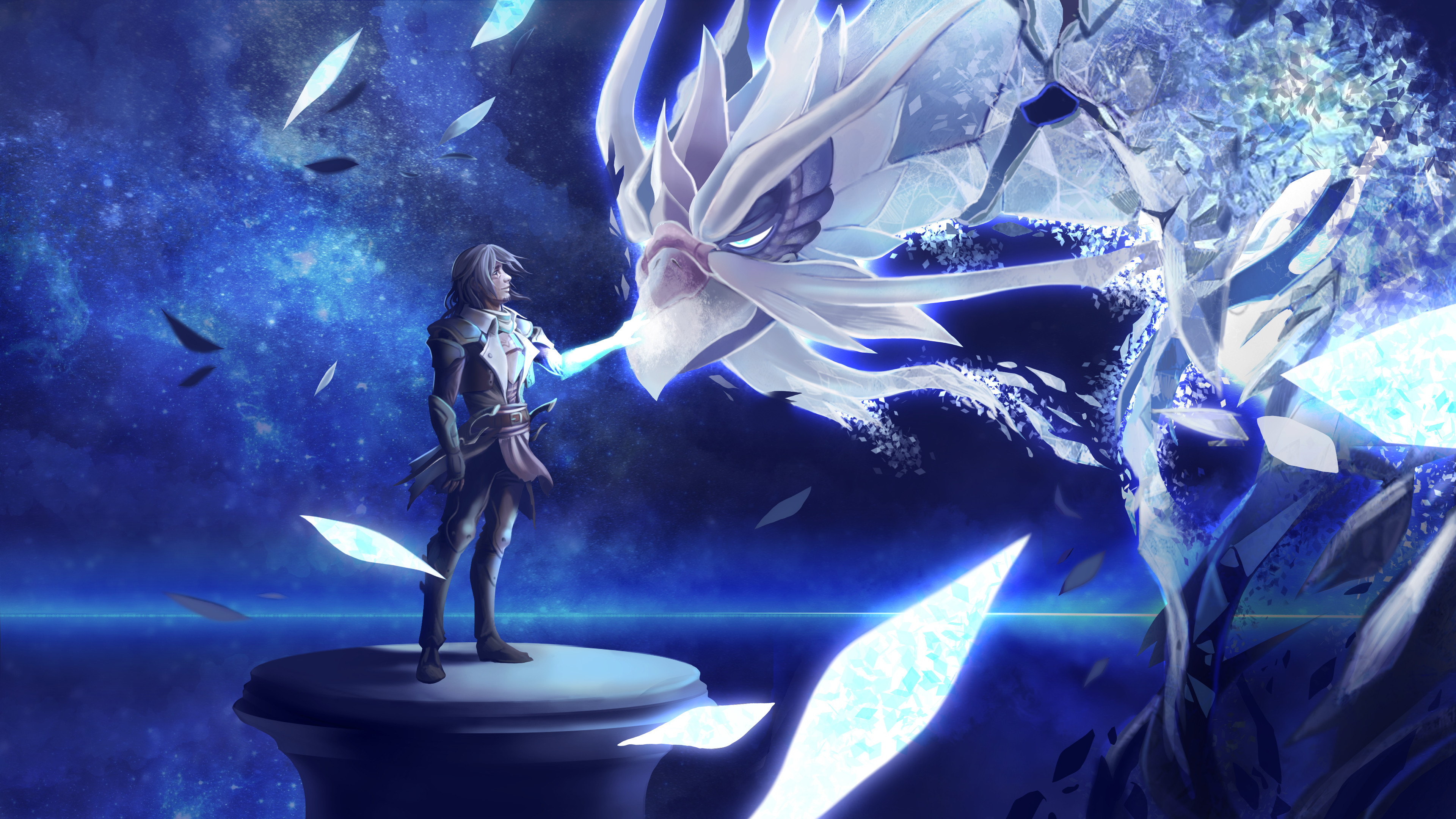 After saving the world, Edan and Talon say their farewells as Talon crystalizes and vanishes along with the other deities