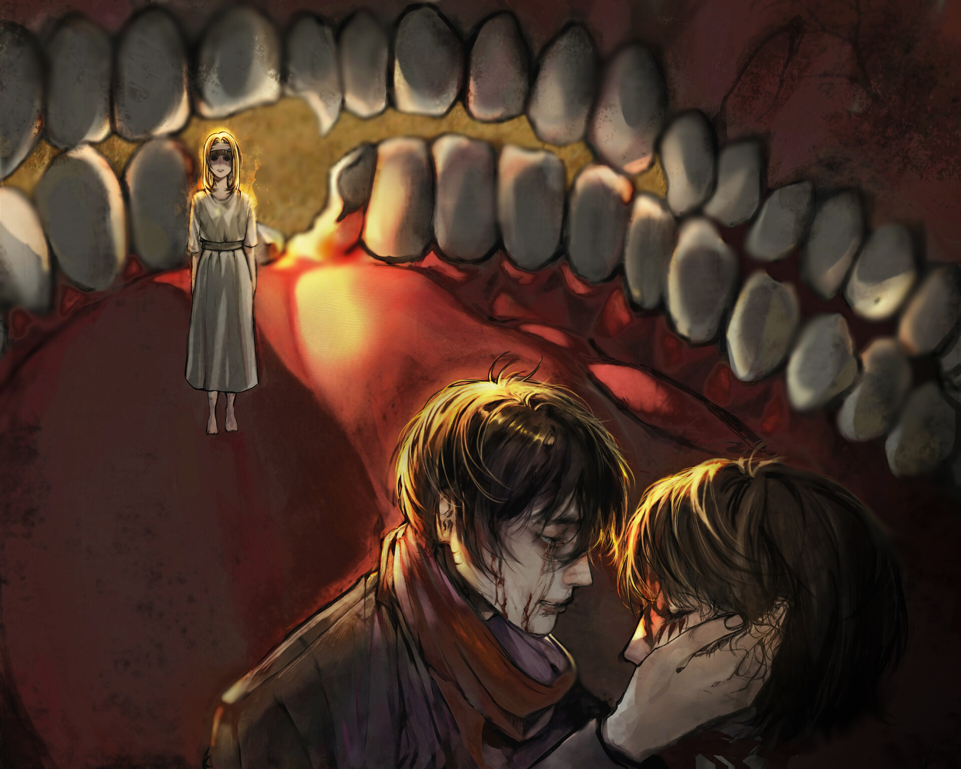 Attack on hot sale titan kiss cartoon