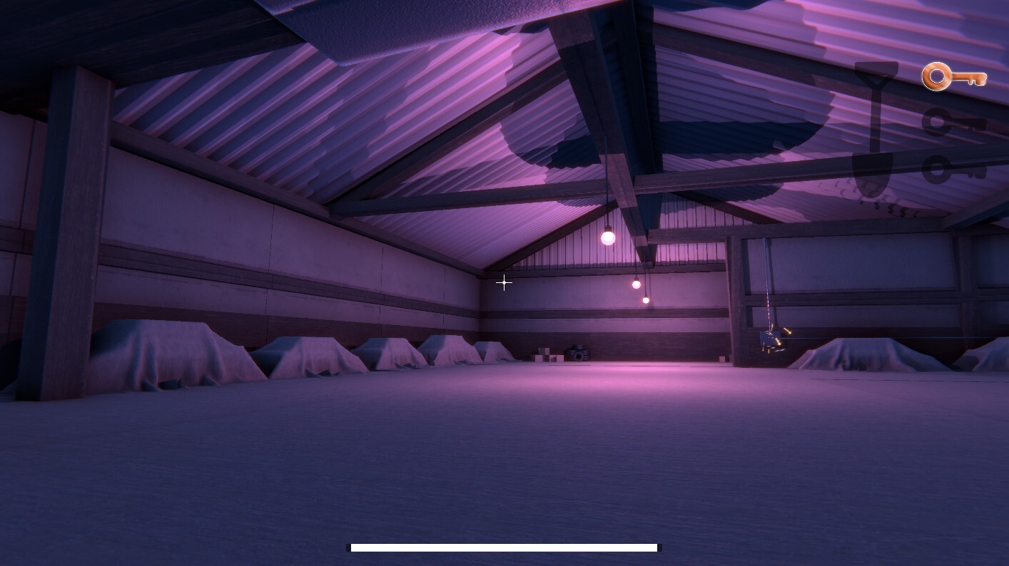 The interior of the farm building, which is being used as an auto storage area.