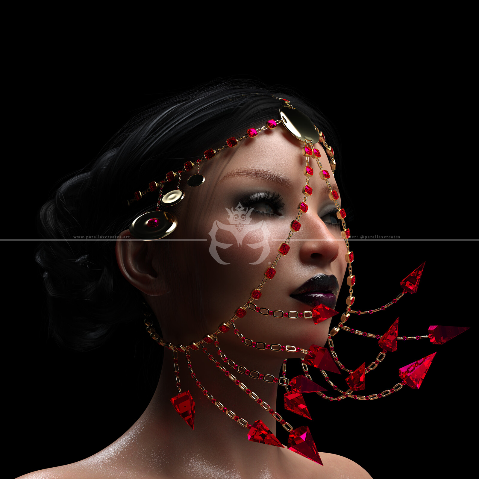 Rigged 3d Jewelry "Gypsy Queen" by ParallaxCreates