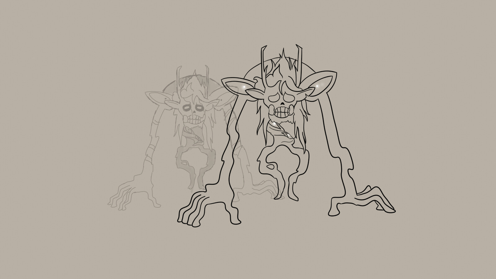 rough sketch and final lineart