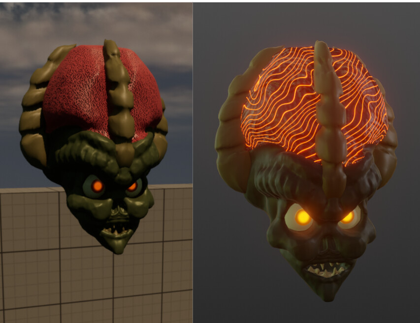ArtStation - Exploding Head Enemy, Another One For The University Project.