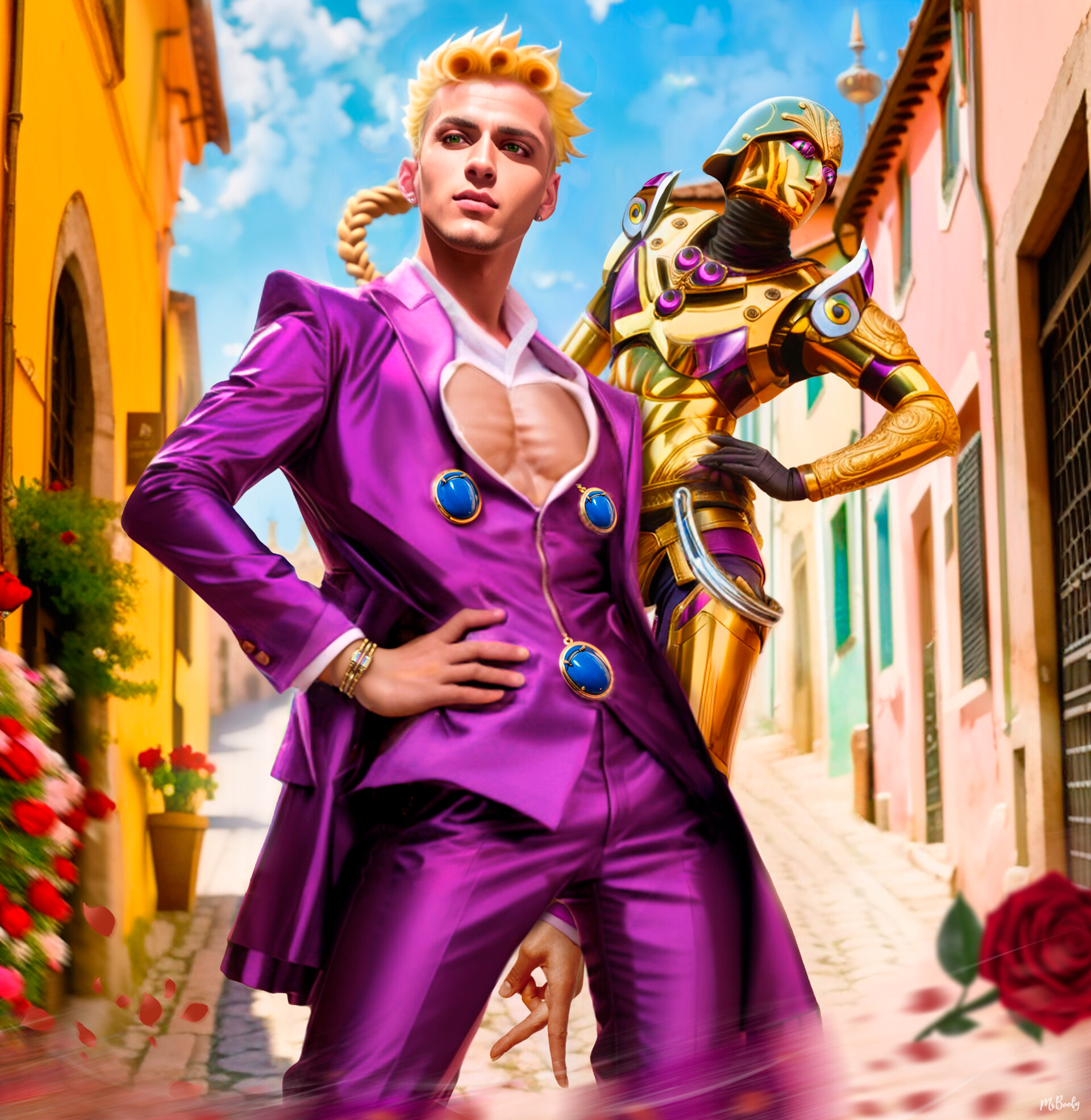 ArtStation - Giorno pose (JoJo's Bizarre Adventure)