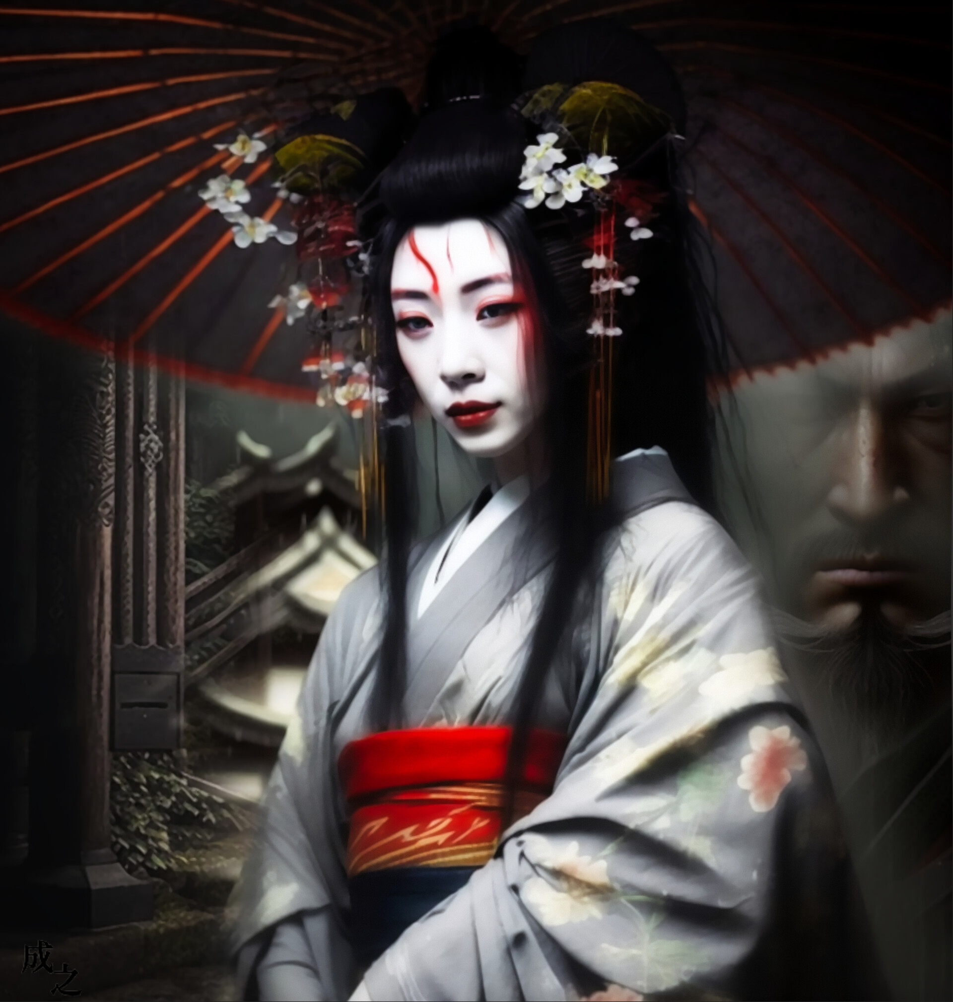 ArtStation - Masakado and his daughter Takiyasha-Hime(Japanese Kabuki ...