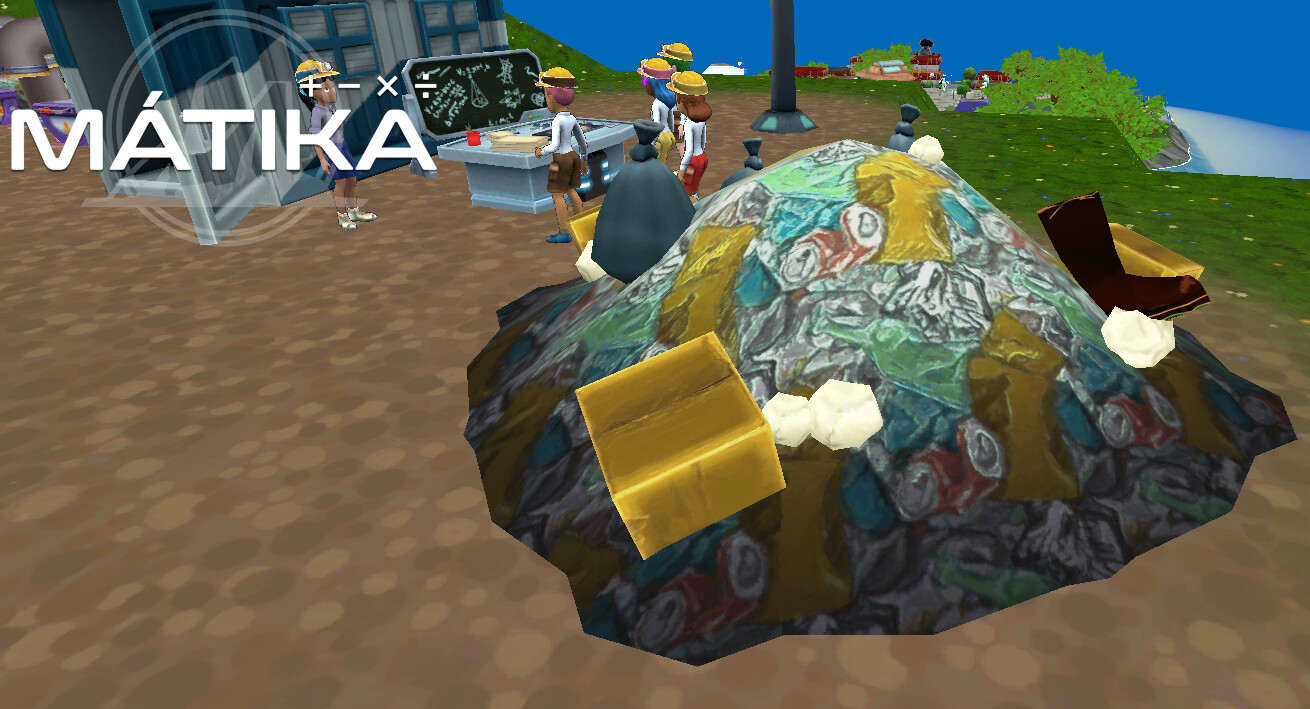 Trash pile prop integrated into the game engine with addition of several existing props, like bags, boots, and crumpled paper. 
