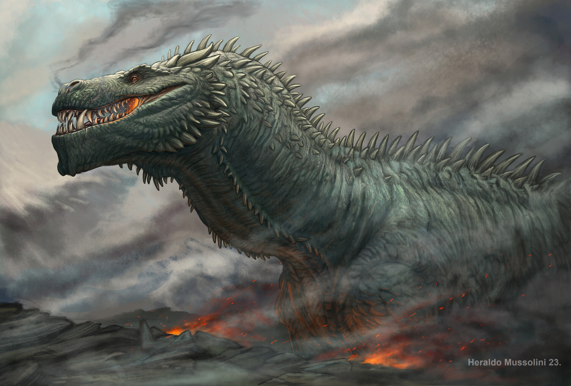 ArtStation - Glaurung and Turin. sketch in color