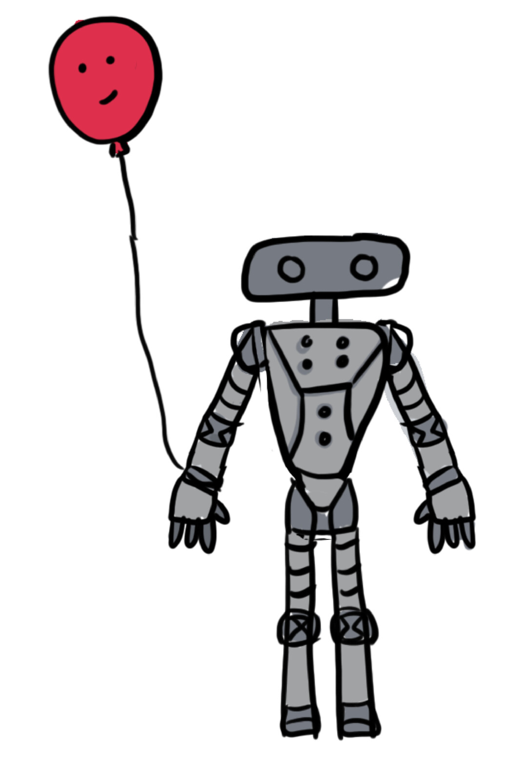Robot and balloon illustration