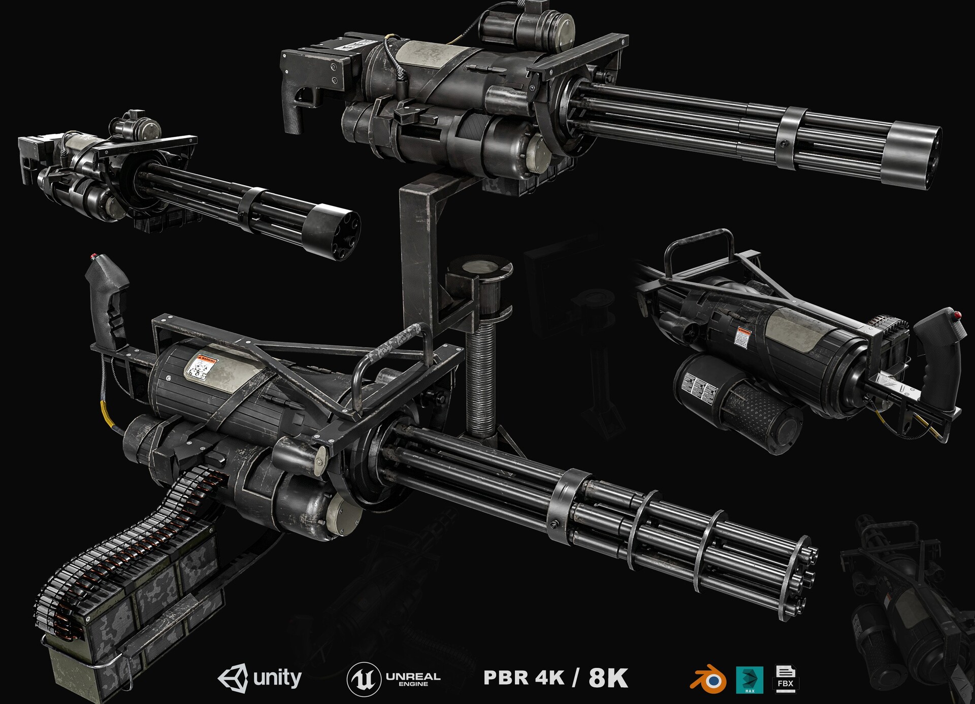 ArtStation - M134 Minigun 2 Types Pack