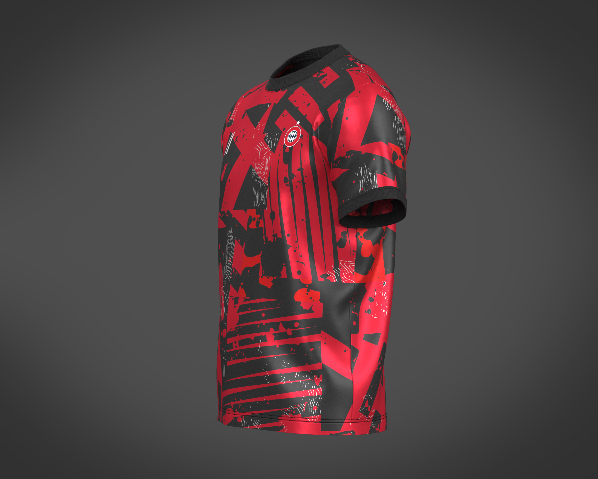 ArtStation - Soccer Red And Black Football Jersey Player-11