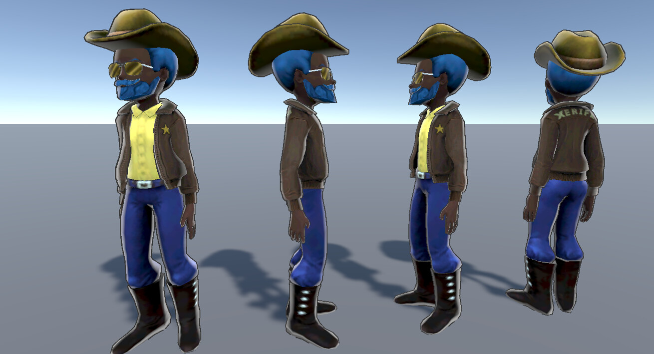 The NPC Sheriff in different angles. 