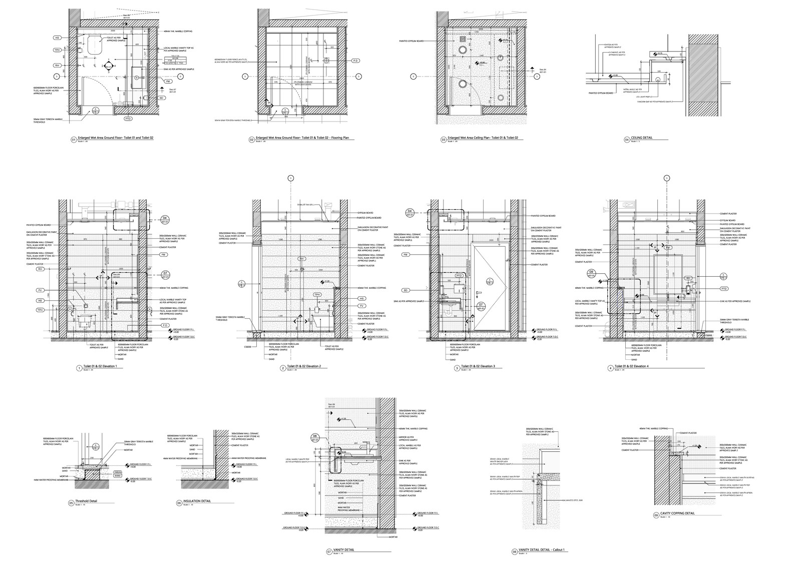 Wet Area Modeling and Shop Drawing