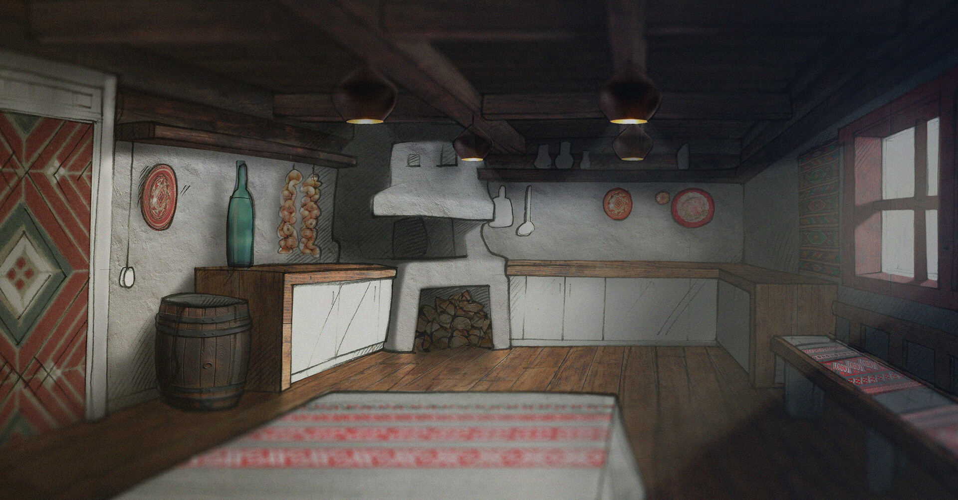 artstation-country-house-interior-sketch