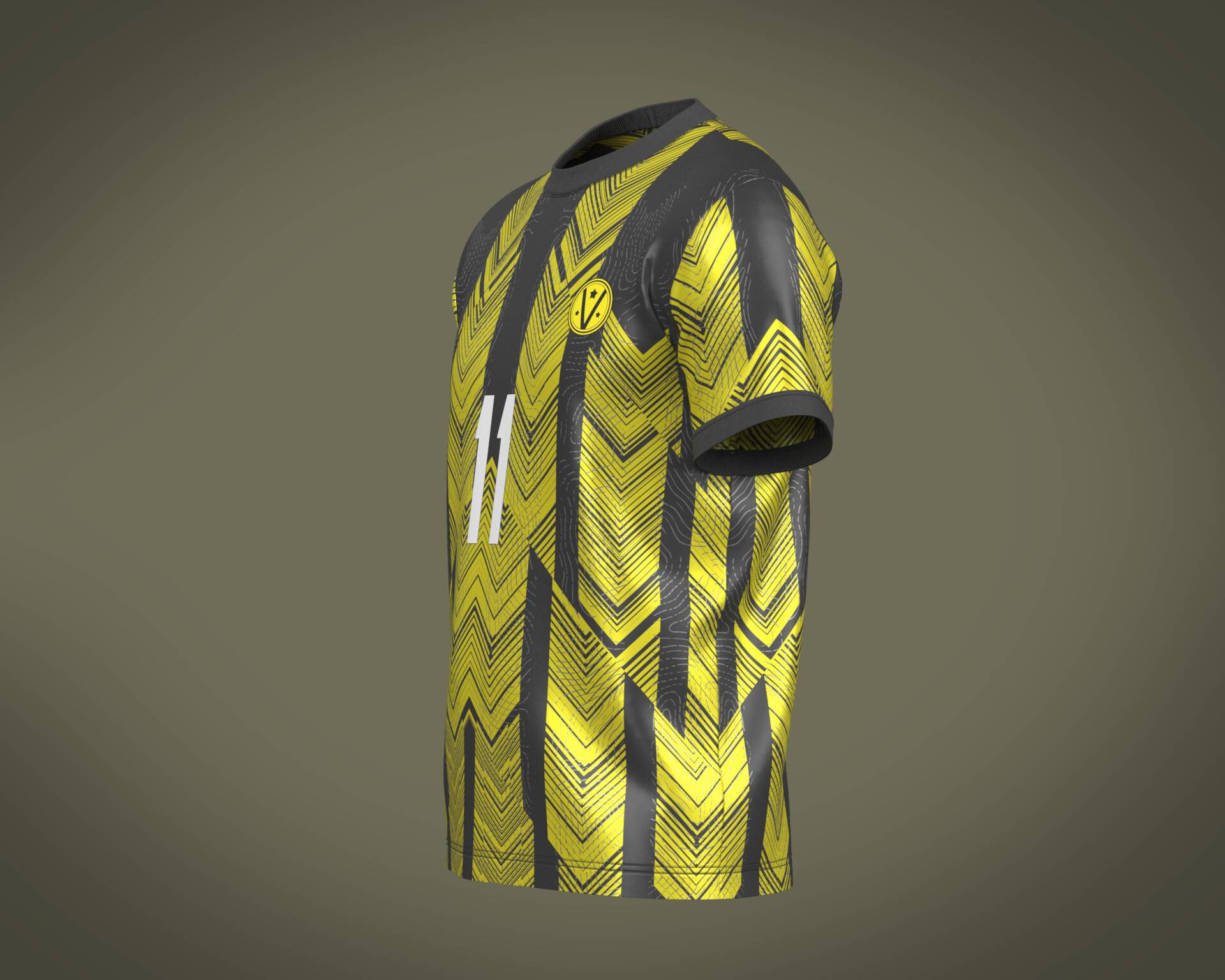 ArtStation - Soccer Football Black and White with Yellow Jersey