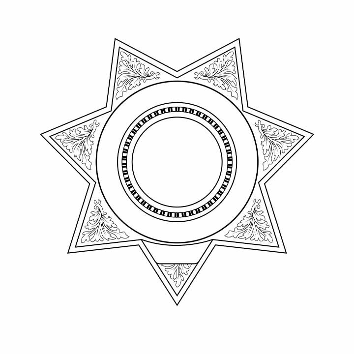 7 point star clipart black