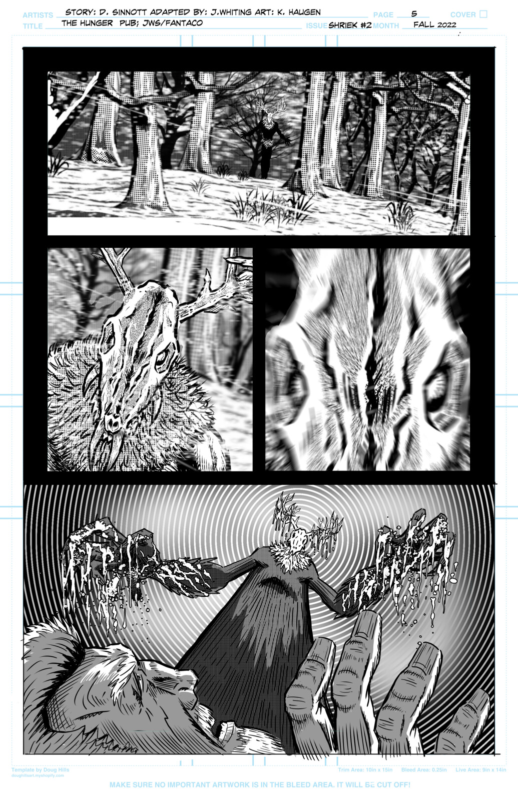 Page 5 of The Hunger. Story by Dorian Sinnotts, Adapted by Jim Whiting, Art by Keith Haugen