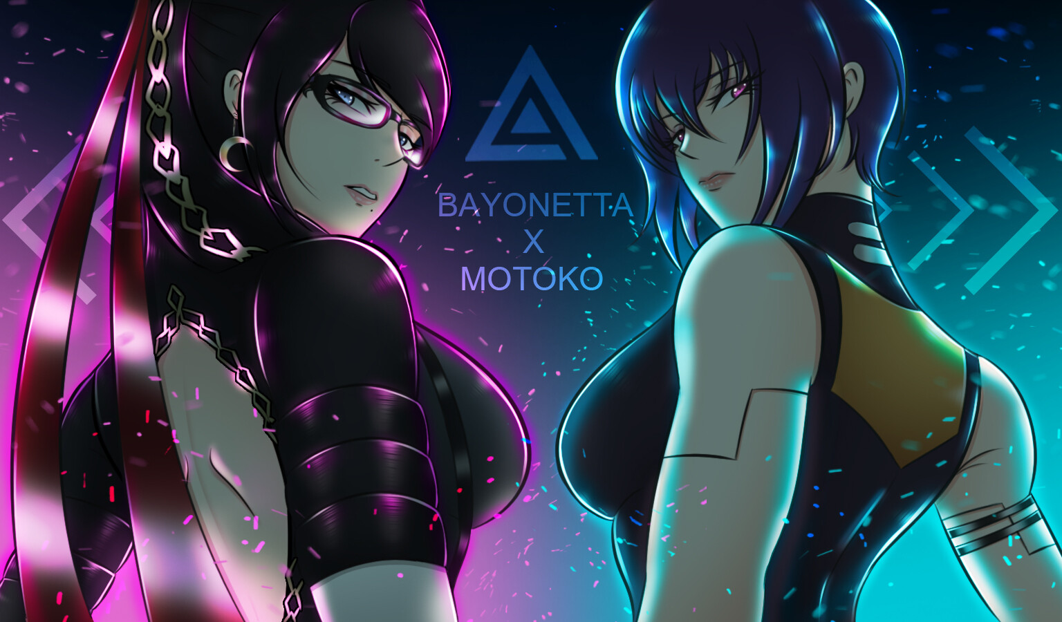 Bayonetta X Motoko from Ghost in the shell SAC_2045 by Voocartoon
