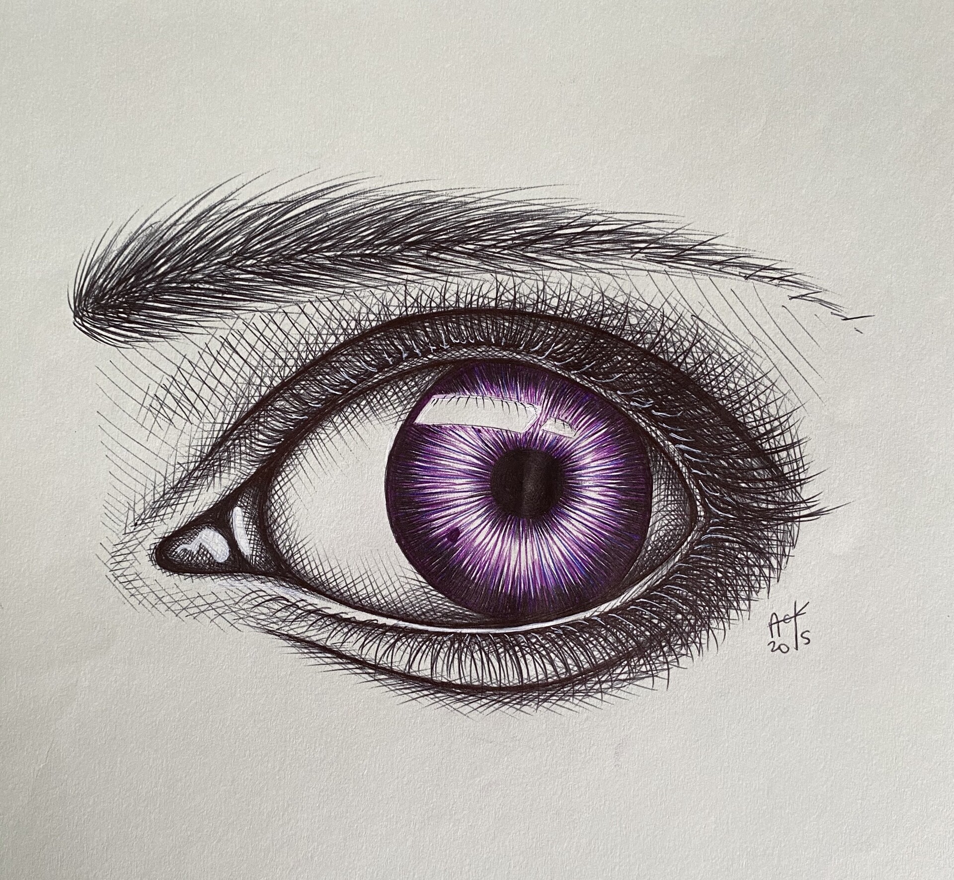 ArtStation ballpoint pen eye sketches