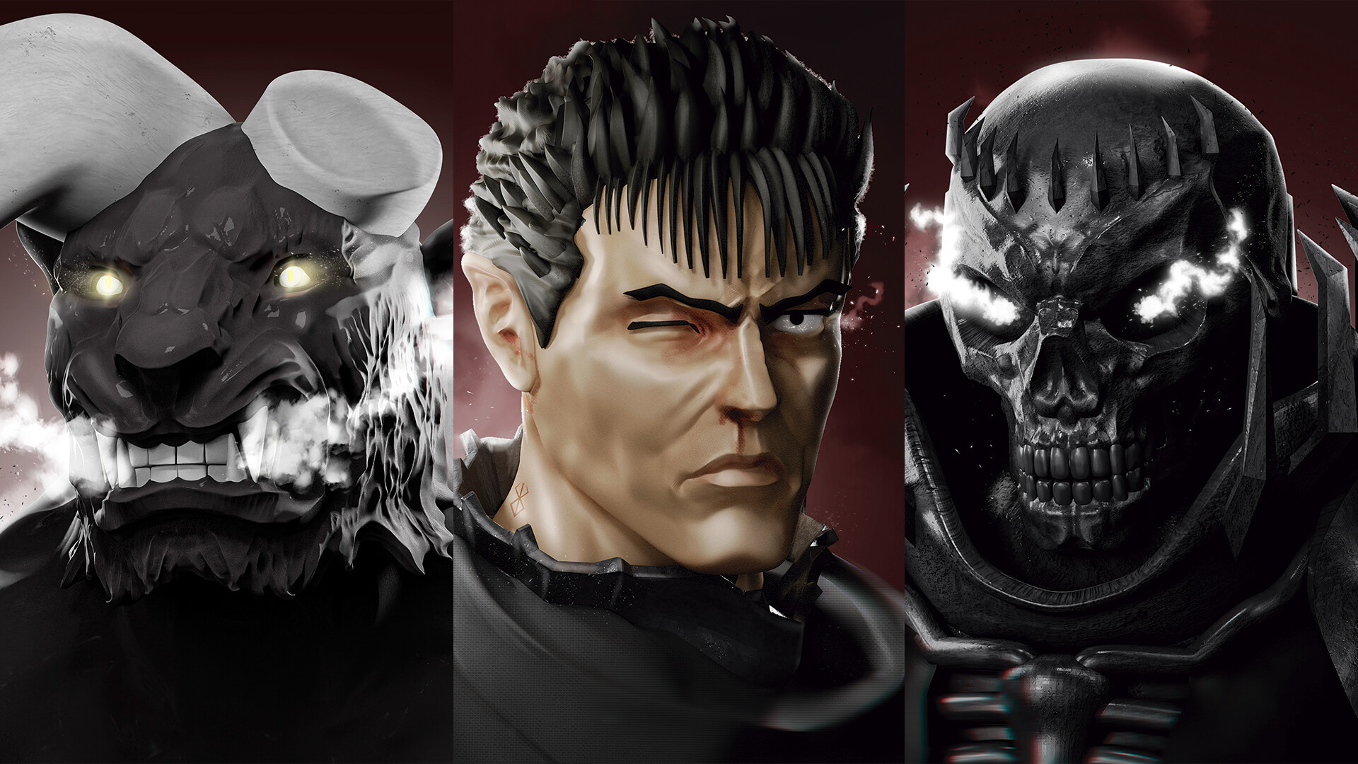 ArtStation - Berserk 3 Characters Guts - SkullKnight - Zodd