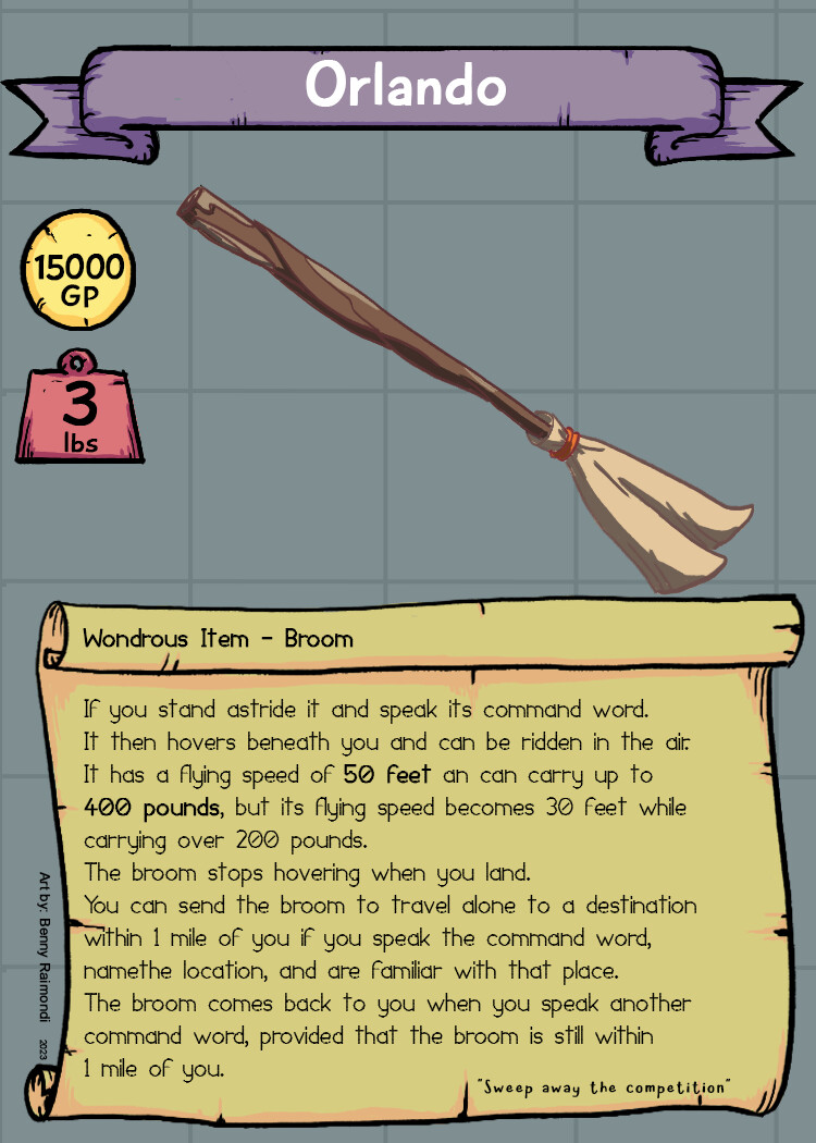 ArtStation Orlando broom DND item