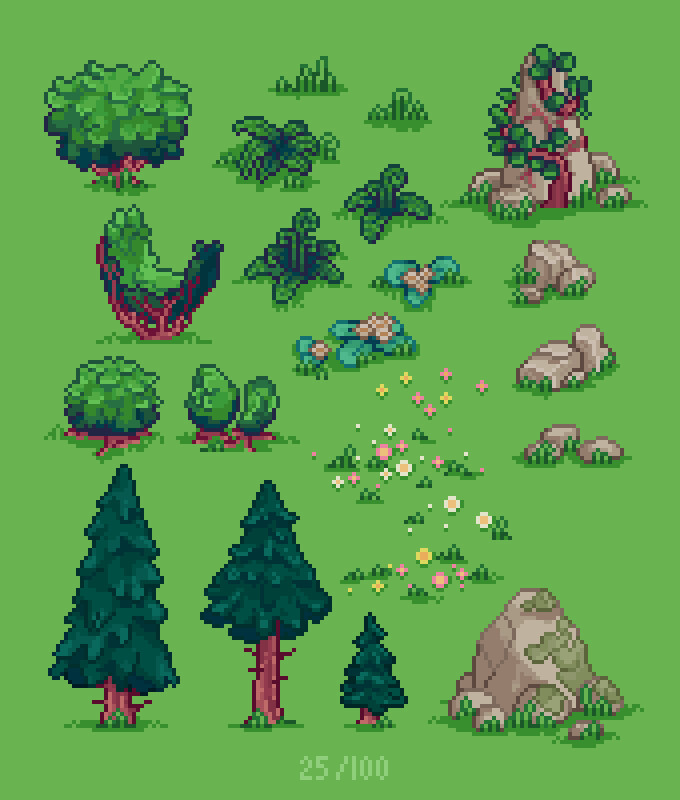 Olimpia Ropek - Pixelart Grassland assets