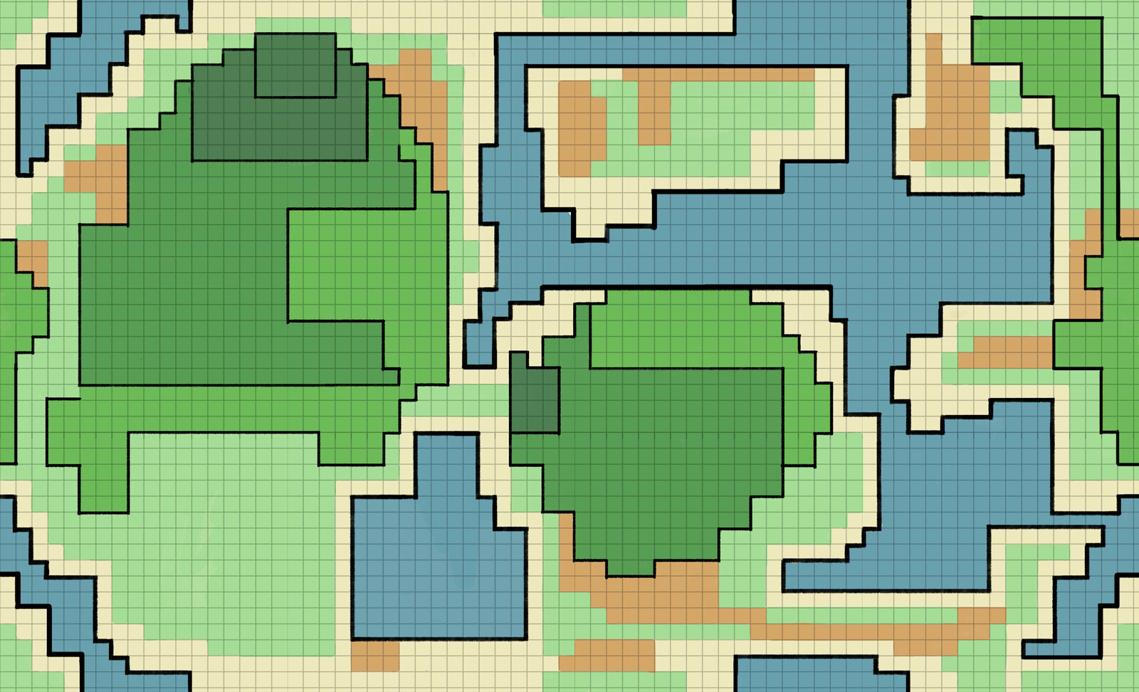 Area differentiation &amp; material generation map made by integrating the world warping function.