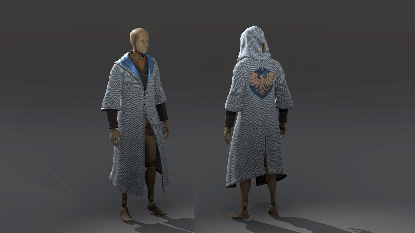 For these robes I used existing geometry and updated/ made textures for this robe set. 