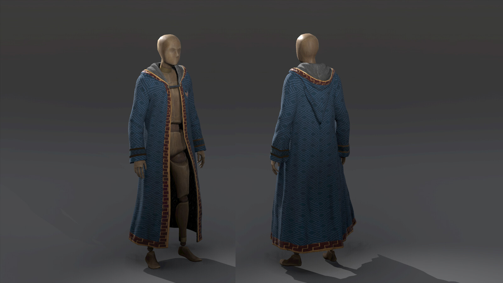 For these robes I used existing geometry and updated/ made textures for this robe set.
