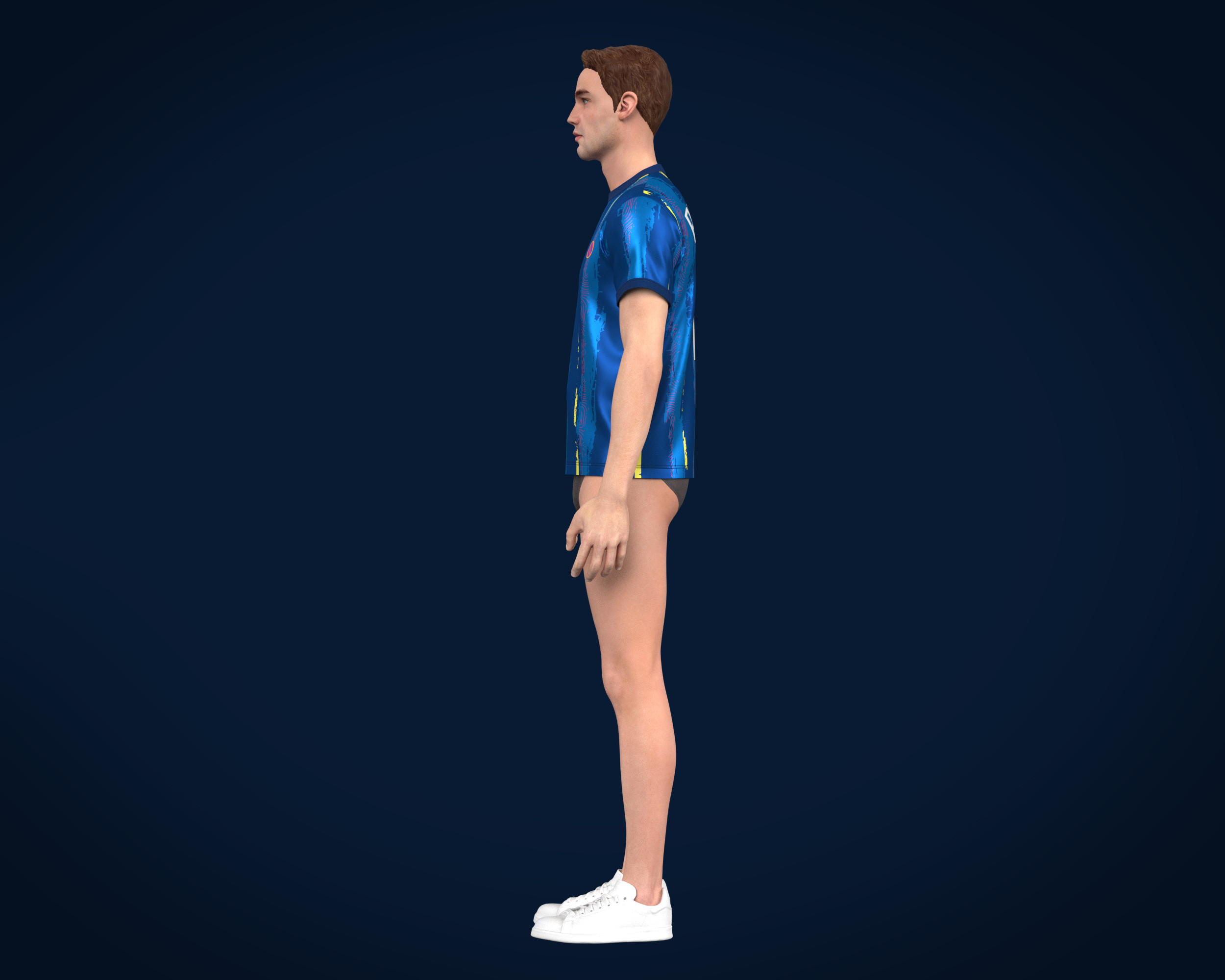 Soccer Football cobalt Blue Jersey Player-11 3D model