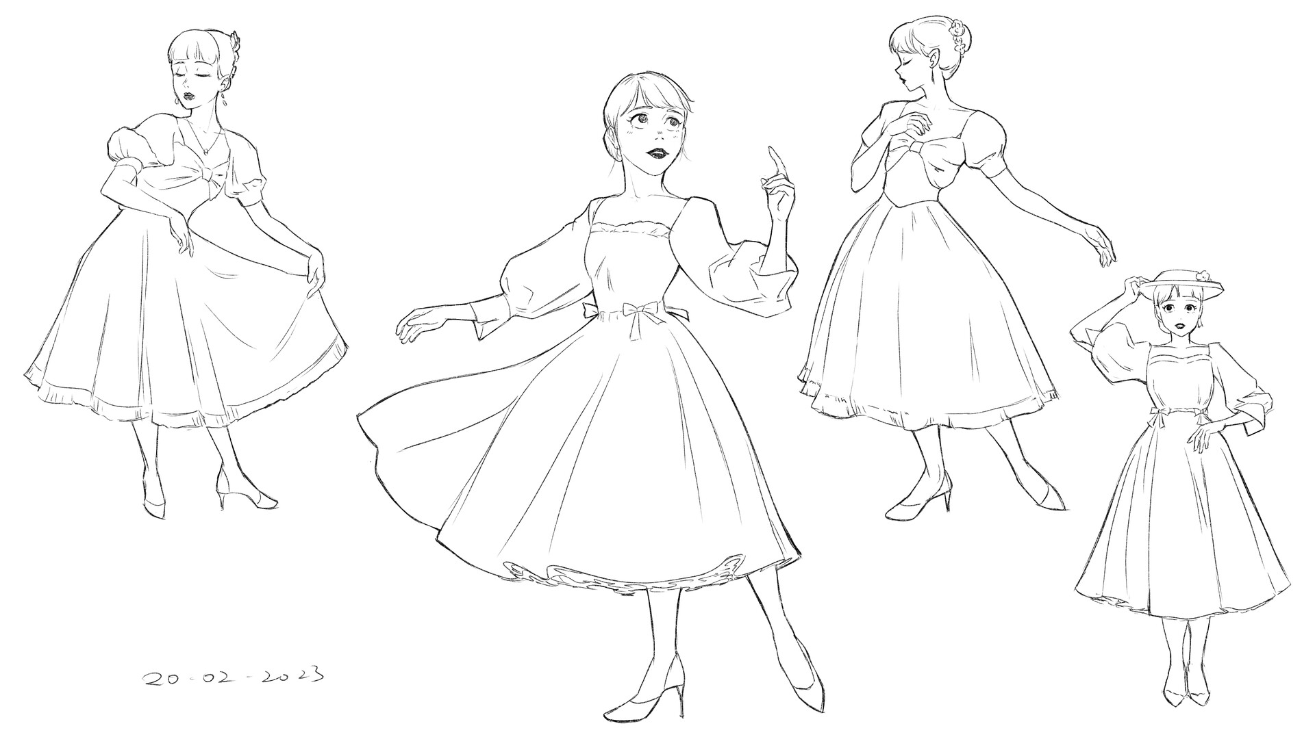 ArtStation Girls in flowy dress