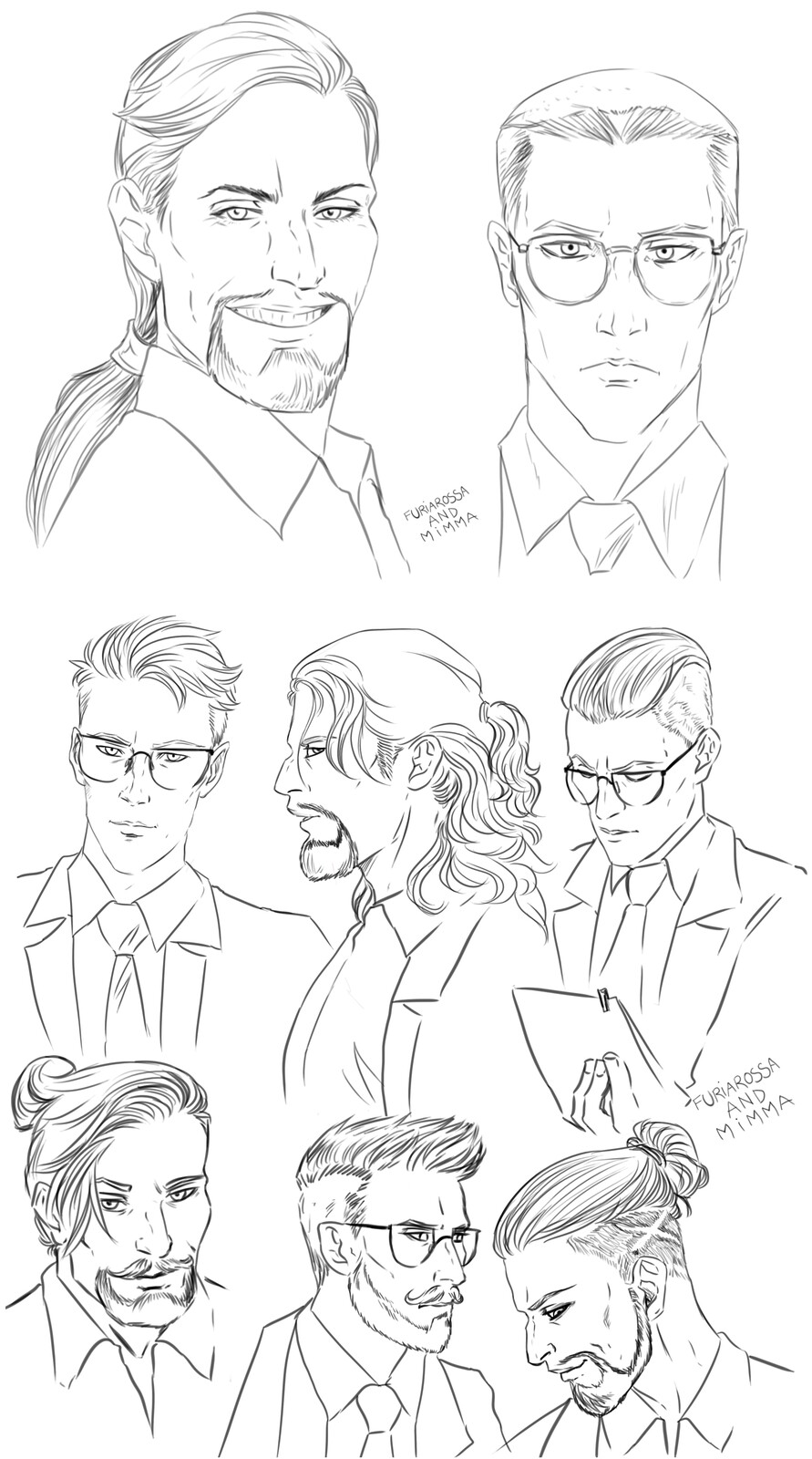 Black and white linearts