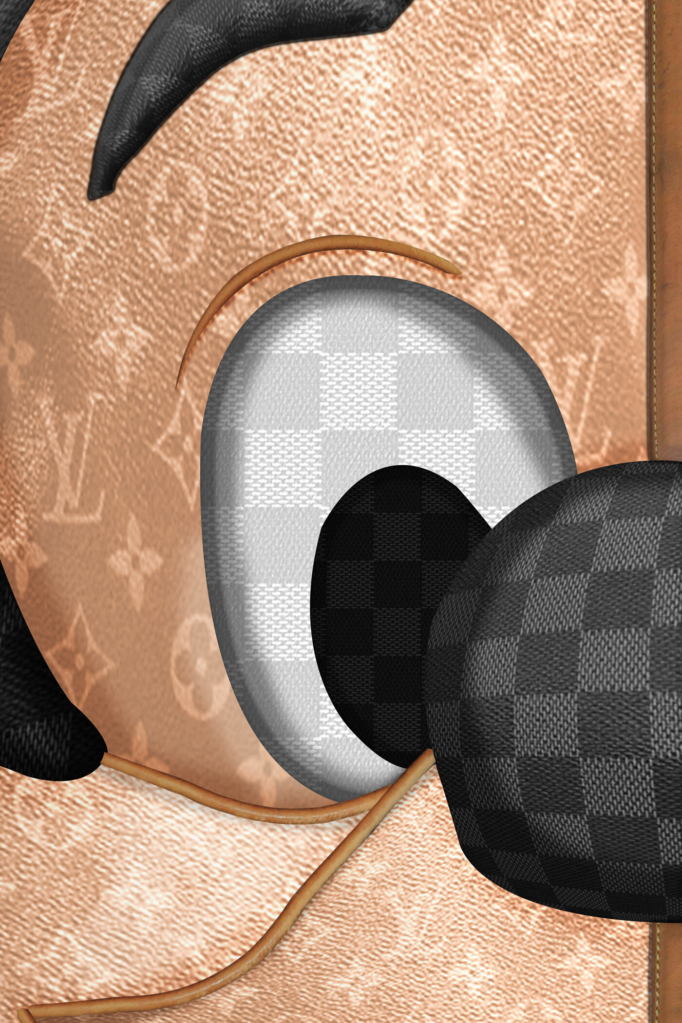 Digital illustration of a Louis Vuitton Mickey Mouse. Technique: Photoshop.  DesignGeo