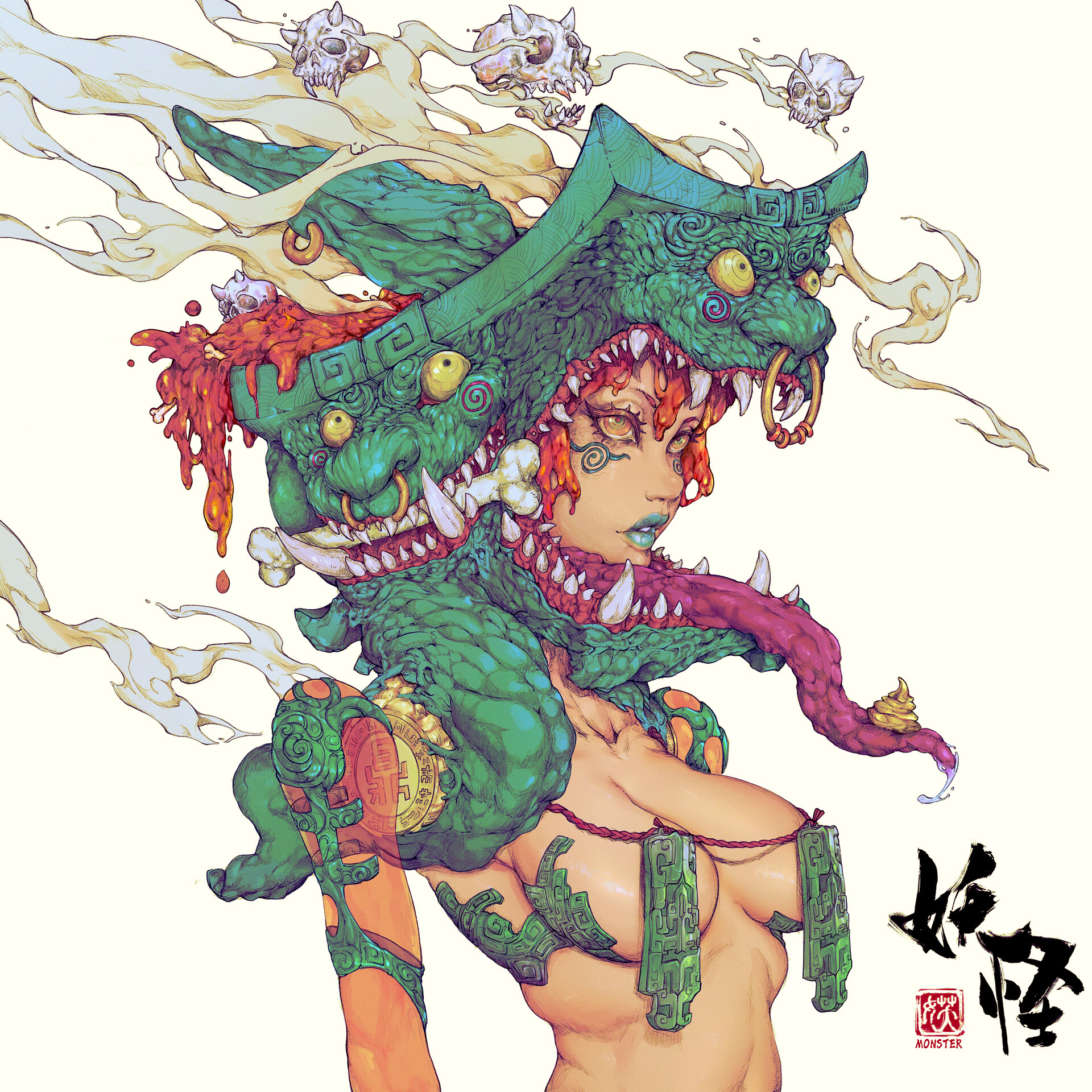 美人絵　妖怪性作風 美人絵 妖怪性作風 七原しえ@イラストレーター ShieNanahara