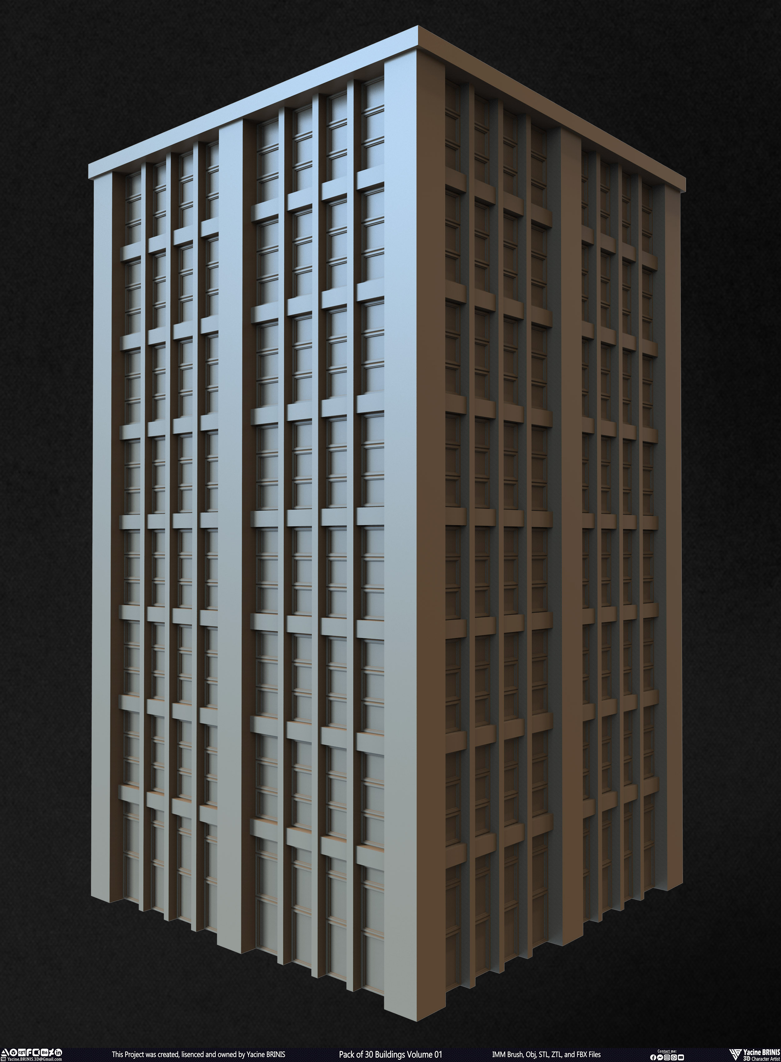 Pack of 30 Buildings Vol 01 Sculpted by Yacine BRINIS Set 021