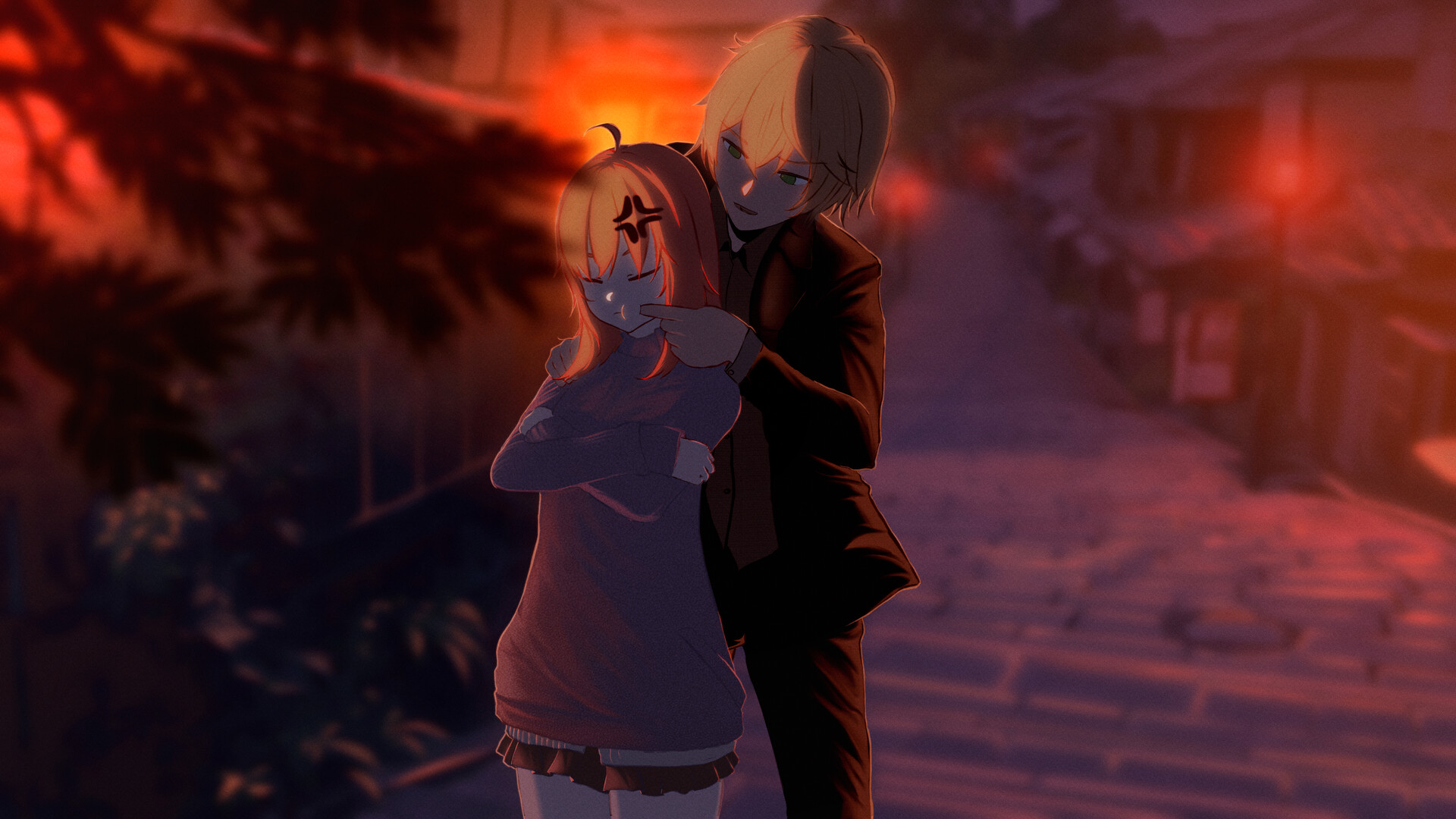 ArtStation Rendevous at night Animated Scene Romantic Anime Wallpaper
