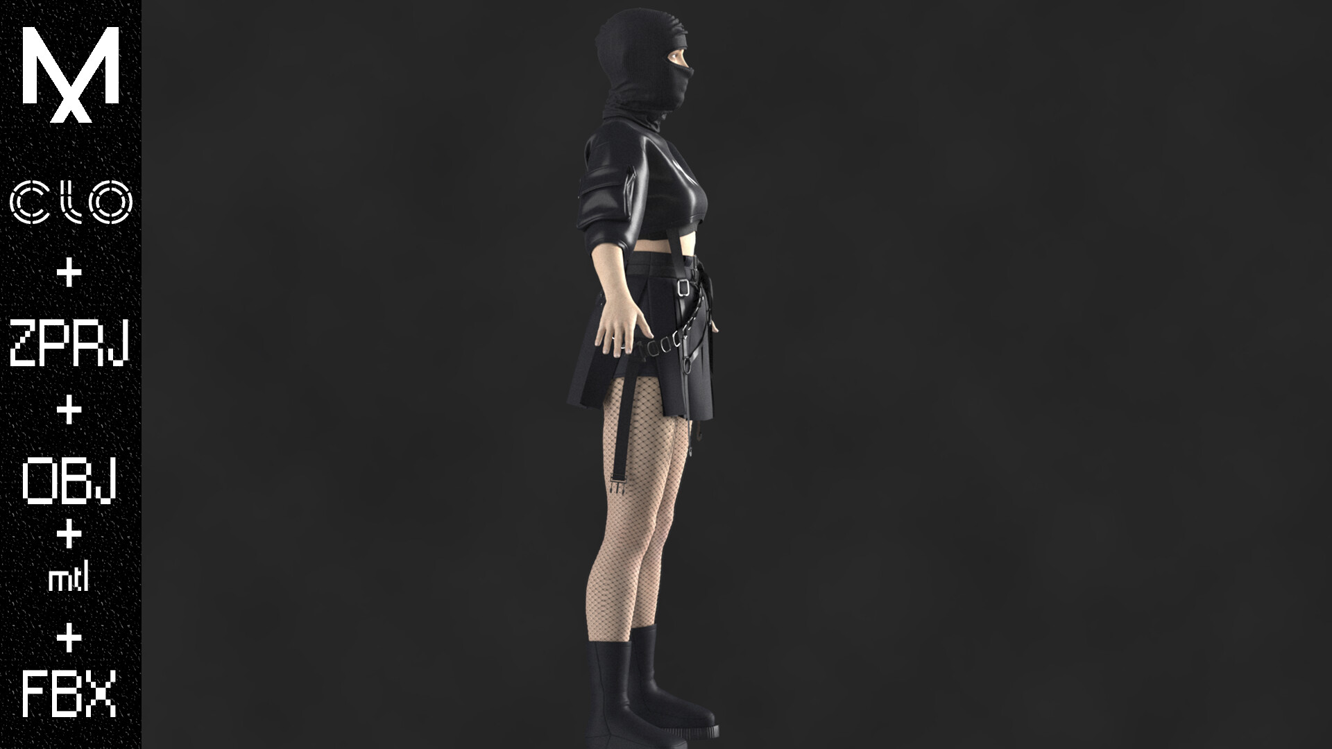100％本物保証！ New - ArtStation Outfit ZPRJ FBX mtl OBJ Female グローブ