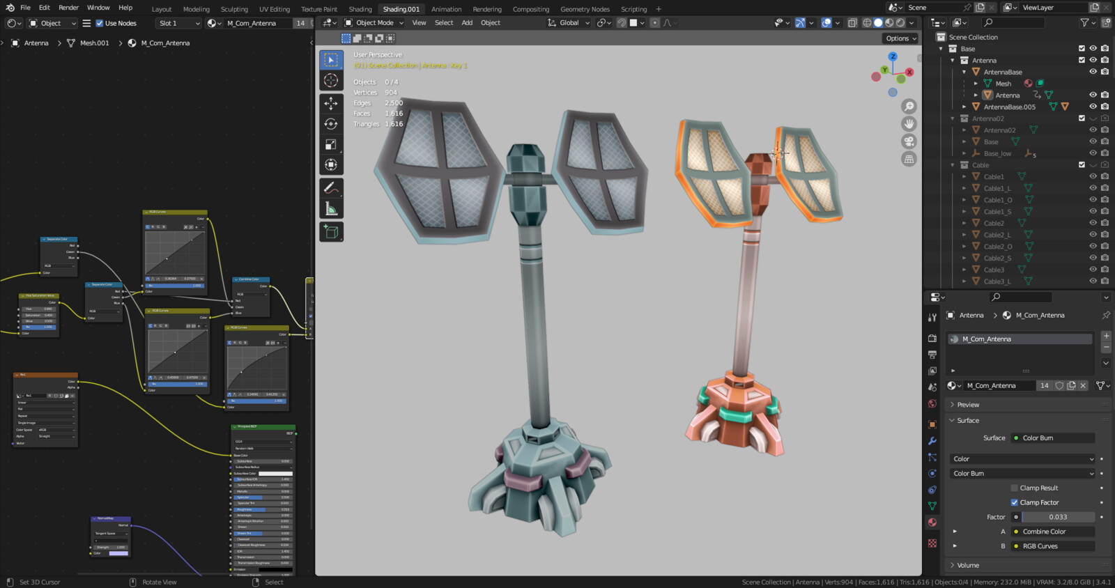 Original asset texture on right, with changed on left made procedurally.