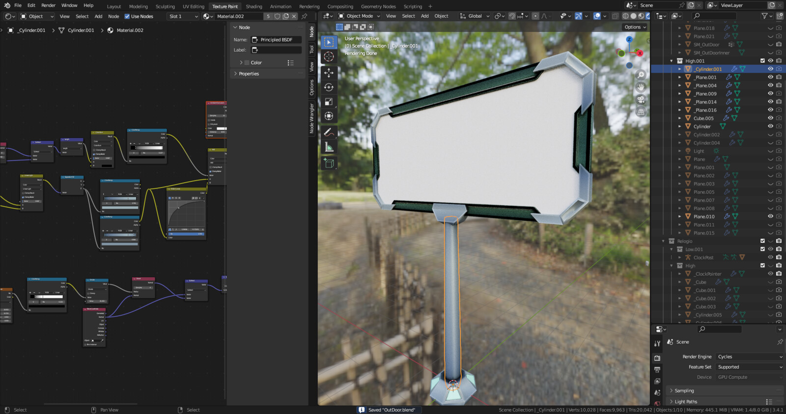High poly model of the outdoor without the internal poster and procedural material.
